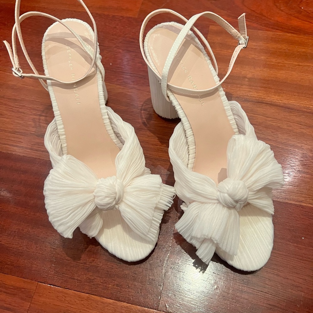 Loeffler Randall Cream Bow Heels